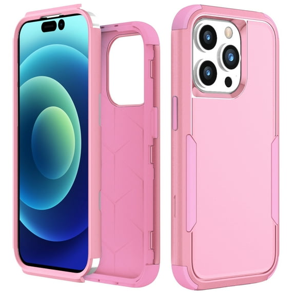 for iPhone 15 Plus Case, Defender Case Compatible with iPhone 15 Plus Case, Hybrid Heavy Duty Military Grade Full-Body Drop Shockproof Dustproof 3-Layers Rugged Protective Phone Cover,
Pink
