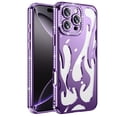thumbnail image 1 of for iPhone 15 Plus Case with Diamond Frame & Hollow-out Back, Ultra Slim Lightweight PC Protective Phone Cover, Glitter Skin-Friendly Shockproof Cooling Design, Heat Dissipation, Darkpurple, 1 of 6