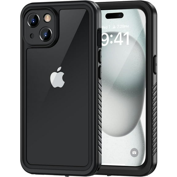 for iPhone 15 Plus Case, IP68 Waterproof Dustproof Shockproof Cases with Built-in Screen Protector, 360 Full Body Protective Front and Back Cover for iPhone 15 Plus - 6.7 inch (Black)