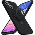thumbnail image 1 of for iPhone 15 Plus Case with Magnetic Ring Stand Silicone Phone Case 6.7" for Women Men [Compatible with MagSafe][Full Camera Protection][Military-Grade Drop Protection], Black, 1 of 12
