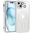 thumbnail image 1 of for iPhone 15 Plus Case, Magnetic iPhone 15 Plus Phone Case [Compatible with MagSafe] Translucent Matte Back Slim Shockproof Military-Grade Protection Anti-Fingerprint Cover, White, 1 of 13
