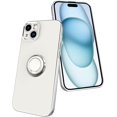 thumbnail image 1 of for iPhone 15 Plus Case with Ring Holder Cover Microfiber Inner Lining [360° Rotatable Ring Stand] [Support Magnetic Car Mount] Soft TPU Protective Kickstand Phone Case for iPhone 15 Plus White, 1 of 13