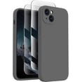 thumbnail image 1 of for iPhone 15 Plus Case, Silicone Upgraded [Camera Protection] Case with [2 Screen Protectors], Soft Anti-Scratch Microfiber Lining Inside, 6.7 inch, Space Gray, 1 of 11