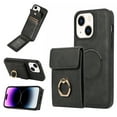 thumbnail image 1 of for iPhone 15 Plus Case Wallet, with PU Leather Detachable Card Holder Compatible with Magsafe, Durable Protection Magnetic Phone Case with Ring Kickstand for iPhone 15 Plus, Black, 1 of 7