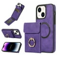 thumbnail image 1 of for iPhone 15 Plus Case Wallet, with PU Leather Detachable Card Holder Compatible with Magsafe, Durable Protection Magnetic Phone Case with Ring Kickstand for iPhone 15 Plus, Purple, 1 of 7