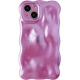 thumbnail image 1 of for iPhone 15 Plus Case, Water Ripple Wave Meteorite Bubble Pattern Chrome Plating Electroplated Candy Color Soft Compatible with iPhone Case (Light Purple,iPhone 15 Plus), 1 of 12