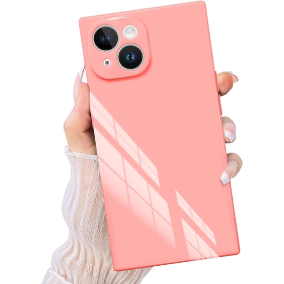 for iPhone 15 Plus Case for Women Soft TPU Edge - Support Wireless Charging & Full Lens Protection - Slim Shockproof Protective Phone Case Cover for iPhone 15 Plus Pink