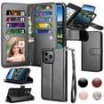 thumbnail image 1 of iPhone 15 Plus Case,for iPhone 15 Plus Wallet Phone Case,Takfox PU Leather Magnetic Detachable Card Holders Shockproof Kickstand Protective [Flip Folio Cover] for iPhone 15 Plus - Black, 1 of 9