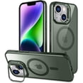 thumbnail image 1 of for iPhone 15 Plus Case & iPhone 14 Plus Case, Compatible with MagSafe, Built-in Stash Camera Stand, Military-Grade Protection, Translucent Matte Back Slim Shockproof Phone Cover, Green, 1 of 14