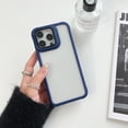 thumbnail image 1 of for iPhone 15 Plus Clear Phone Case, Phone Case with Built-in Acrylic Camera Stash Stand Shockproof & Scratch-Resistant Back Cover Kickstand for iPhone 15 Plus, Blue, 1 of 7