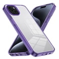 thumbnail image 1 of for iPhone 15 Plus Crystal Clear Case [Anti-Yellowing] Anti-Scratch Transparent Hard Back and Flexible Edge [Military Grade Drop Protection] Shockproof Phone Cover for iPhone 15 Plus, Darkpurple, 1 of 8