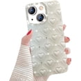 thumbnail image 1 of for iPhone 15 Plus Glitter Bling Case for Women, Cute Heart Bling Rhinestones Diamond Sparkle Shiny Soft TPU Silicone Shockproof Slim Girls Protective Case for iPhone 15 Plus 6.7 Inch (White), 1 of 4