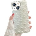 thumbnail image 1 of for iPhone 15 Plus Glitter Bling Case for Women, Cute Heart Bling Rhinestones Diamond Sparkle Shiny Soft TPU Silicone Shockproof Slim Girls Protective Case for iPhone 15 Plus 6.7 Inch (White), 1 of 4