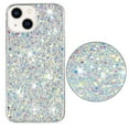 thumbnail image 1 of for iPhone 15 Plus Glitter Case, Cute Bling Sparkle Shiny Slim Soft Silicone Reflective Clear TPU Bumper Women Girls Shockproof Protective Phone Case for iPhone 15 Plus, White, 1 of 6