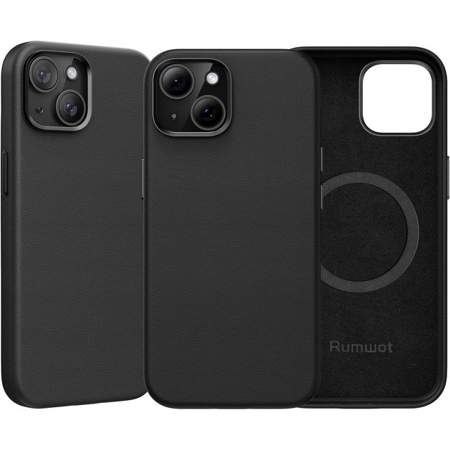 for iPhone 15 Plus Leather Case Genuine Full Grain Leather