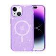 thumbnail image 1 of for iPhone 15 Plus Magnetic Case [Compatible with Magsafe], Clear Glitter Full Body Protective Cover Slim TPU Transparent Shockproof Bling Phone Case for iPhone 15 Plus 6.7", Purple, 1 of 7