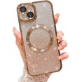 thumbnail image 1 of for iPhone 15 Plus Magnetic Gardient Glitter Case, Plating Bling Cute Case Compatible with MagSafe for Women Girls Full Camera Protector Back Cover for iPhone 15 Plus 6.7 Inch Gold, 1 of 14