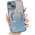 thumbnail image 1 of for iPhone 15 Plus Magnetic Gardient Glitter Case, Plating Bling Cute Case Compatible with MagSafe for Women Girls Full Camera Protector Back Cover for iPhone 15 Plus 6.7 Inch Light Blue, 1 of 14