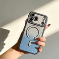 thumbnail image 1 of for iPhone 15 Plus Magnetic Glitter Case Compatible with Mag-Safe, Slim Shockproof Anti-Scratch Phone Case with Camera Lens Protector Plating Bling Dust-Proof Net for iPhone 15 Plus, Blue, 1 of 4