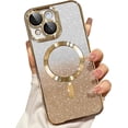 thumbnail image 1 of for iPhone 15 Plus Magnetic Glitter Case Compatible with MagSafe,Camera Lens Protector Full Protection Elegant Anti-Scratch Dust-Proof Net Case Cover for iPhone 15 Plus Gold, 1 of 16