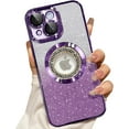 thumbnail image 1 of For iPhone 15 Plus Magnetic Glitter Case Compatible with MagSafe,Full Protection Slim Shockproof Anti-Scratch Case with Camera Lens Protector Logo View Dust-Proof Net for Women, 1 of 7