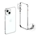 thumbnail image 1 of For iPhone 15 Plus Metal Bumper Phone Case,With Lens Protector,Slim Fit No Back No Frame Backless Metal Bumper 4 Corners Shockproof Rugged Heat Dissipation Frame Phone Case,Silver, 1 of 8