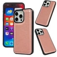 thumbnail image 1 of for iPhone 15 Plus PU Leather Case, Slim Shockproof TPU Silicone Bumper Camera and Screen Protective Phone Cover Classic Sythetic Leather Lightweight Case for iPhone 15 Plus, Rosegold, 1 of 7