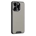 thumbnail image 1 of For iPhone 15 Plus PU Leather Phone Case,Edge Stitch Along The Frame,Ultra Slim Shockproof Anti-fall Lightweight Premium Soft TPU Bumper Metal PU Leather Hybrid Protective Case,Gray, 1 of 9