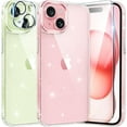 thumbnail image 1 of for iPhone 15-Plus Phone Case: Bling Sparkle Clear Shockproof Anti Yellowing Slim Phone Cover with Camera Lens Protector & Screen Protector, Protective Rugged Case for 15Plus, Glitter Clear, 1 of 14