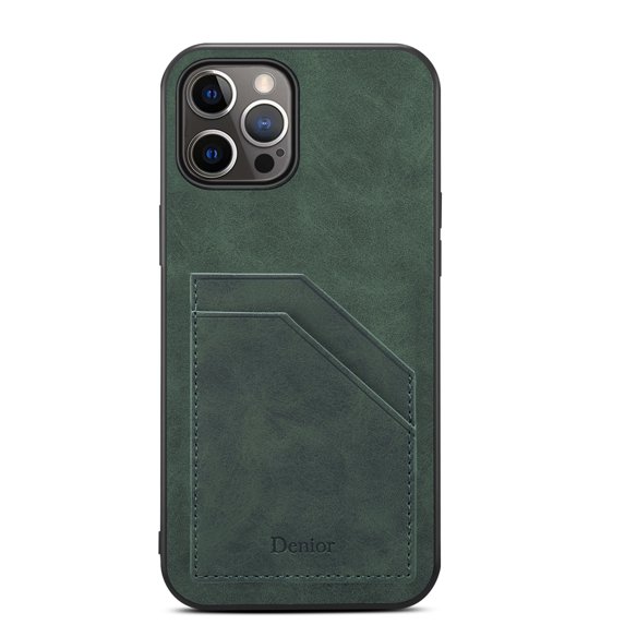 for iPhone 15 Plus Phone Case, Card Slots Wallet Case, Shockproof Retro PU Leather Skin Hidden Card Slots Anti-fall Rugged Ultra Slim Thin Fit Phone Cover Case for iPhone 15 Plus,Green