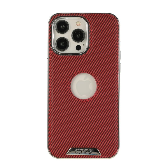 for iPhone 15 Plus Phone Case, Phone Case Compatible with Magsafe Carbon Fiber PU Leather Back Soft TPU Bumper Anti-Scratch Magnetic Electroplated Lens Frame+Buttons Phone Case,Red