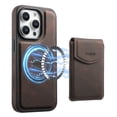 thumbnail image 1 of for iPhone 15 Plus Phone Case [Compatible with MagSafe] Skin-Feel PU Leather Magnetic 2-in-1 Detachable Phone Cover [Back Wallet Case] Shockproof Men Women Cover for iPhone 15 Plus, Brown, 1 of 6