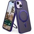 thumbnail image 1 of for iPhone 15 Plus Phone Case - Magnetic Stand, Ring Holder, Compatible with MagSafe, Military-Grade Drop Protection - Translucent Matte iPhone 15 Plus Case 6.7" for Women Men, Purple, 1 of 8