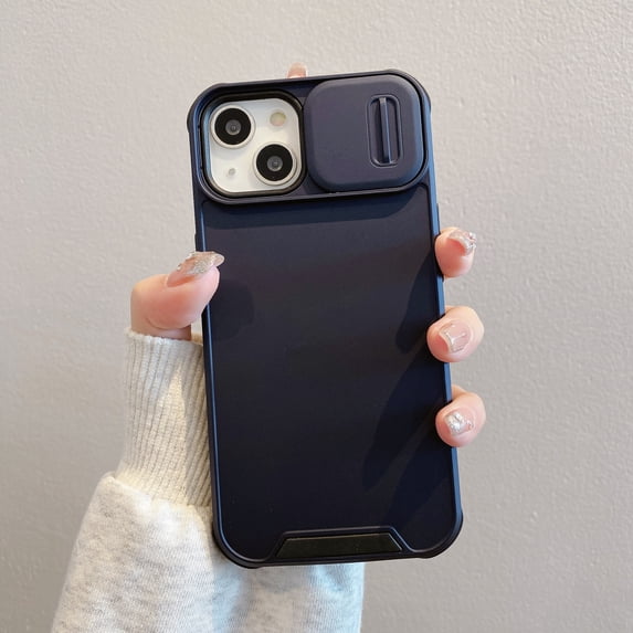 for iPhone 15 Plus Phone Case: Shockproof Protective Rugged Phone Cover with Camera Lens Slide | Drop Proof Military-Grade Protection TPU Hybrid Bumper Cases for iPhone 15 Plus,Blue