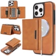 thumbnail image 1 of for iPhone 15 Plus Wallet Case with 7 Card Slots, Detachable Magnetic Back Cover, Premium PU Leather Kickstand Drop Protective Shockproof Classic Flip Case for iPhone 15 Plus, Brown, 1 of 10