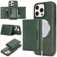 thumbnail image 1 of for iPhone 15 Plus Wallet Case with 7 Card Slots, Detachable Magnetic Back Cover, Premium PU Leather Kickstand Drop Protective Shockproof Classic Flip Case for iPhone 15 Plus, Green, 1 of 10
