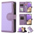 thumbnail image 1 of for iPhone 15 Plus Wallet Case, Heavy Duty Protection Zipper Pocket Card Slot PU Leather Flip Folio Protective Rugged Cover with Wrist Strap + Shoulder Strap for Men Women, Purple, 1 of 7