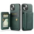 thumbnail image 1 of for iPhone 15 Plus Wallet Case with RFID Blocking Credit Card Holder,PU Leather Folio Flip Kickstand Handle Wrist Strap Shockproof Cover Women Men for iPhone 15 Plus Phone Case,Green, 1 of 9
