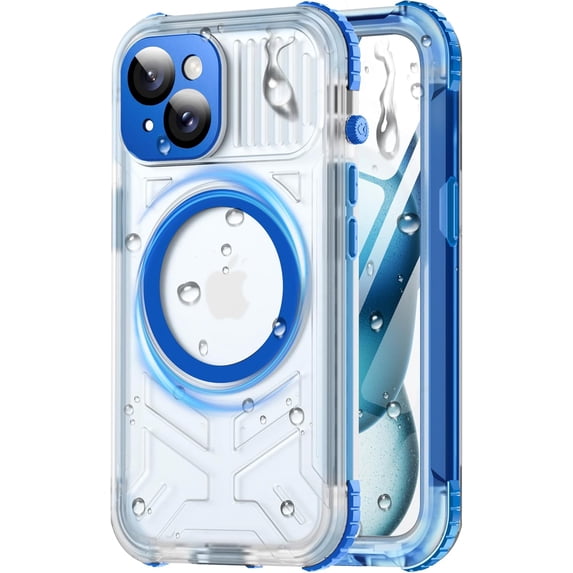 for iPhone 15 Plus Waterproof Case with Magnetic, Screen Protector, Lanyard, IP68 Full Body Shockproof, for Water Sports Outdoor Work, For iPhone 15 Plus 6.7"