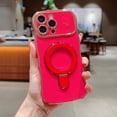 thumbnail image 1 of for iPhone 15 Plus Wave Design Magnetic Case, Compatible with MagSafe, Heart Pattern Metal Kickstand Plating TPU Shockproof Protective Ultra Slim Phone Case for iPhone 15 Plus, Rose, 1 of 9