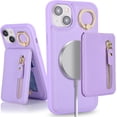 thumbnail image 1 of iPhone 15 Plus case with Card Holder, iPhone 15 Plus Phone Case Wallet for Women magsafe Compatible Wallet Detachable 2-in-1 for Men-Purple, 1 of 12