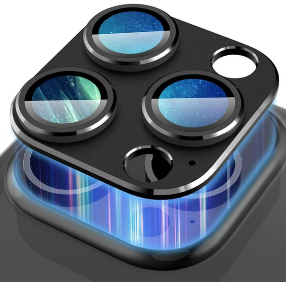 for iPhone 15 Pro/ 15 Pro Max Camera Lens Protector, [ Cool Metal ] Tempered Glass Camera Lens Protector for iPhone 15 Pro 6.1 inch/for iPhone 15 Pro Max 6.7 inch - Matte Black Titanium