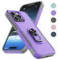 thumbnail image 1 of iPhone 15 Pro Case, 2 in 1 Phone Case for iPhone 15 Pro 6.1", Takfox Rubber & Rugged Shockproof Protection Heavy Duty with Ring Stand Kickstand Cover,Purple, 1 of 12