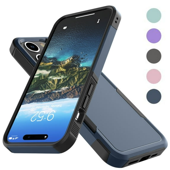 iPhone 15 Pro Case, 2 in 1 Phone Case for iPhone 15 Pro 6.1 inch ,Takfox Shockproof Protection Heavy Duty Armor Hard Plastic & Rubber Rugged Bumper Cover,Blue