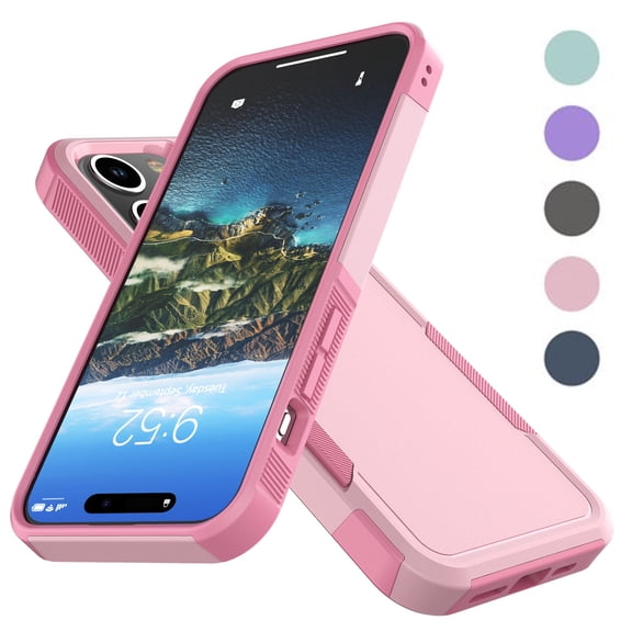 iPhone 15 Pro Case, 2 in 1 Phone Case for iPhone 15 Pro 6.1 inch ,Takfox Shockproof Protection Heavy Duty Armor Hard Plastic & Rubber Rugged Bumper Cover,Rose Gold