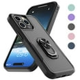 thumbnail image 1 of iPhone 15 Pro Case, 2 in 1 Phone Case for iPhone 15 Pro 6.1", Takfox Rubber & Rugged Shockproof Protection Heavy Duty with Ring Stand Kickstand Cover,Black, 1 of 12