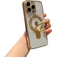 thumbnail image 1 of for iPhone 15 Pro Case Clear Magnetic Build-in Stand with Camera Lens Protection [Compatible with MagSafe] Shockproof Soft Protective Slim Phone Case for iPhone 15 Pro 6.1 Inch - Gold, 1 of 11