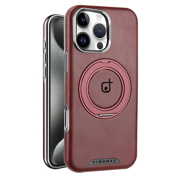 for iPhone 15 Pro Case Compatible with MagSafe, 360° Rotating Ring Kickstand, Ultra Slim Lightweight Shockproof Back Cover, Luxury Drop Protective Phone Case for iPhone 15 Pro, Winered