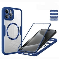 for iPhone 15 Pro Case, Compatible with MagSafe [Built-in Screen Protector] 360 Full-Body Shockproof Rugged Clear Back Protective Dual-Layer Phone Cover for iPhone 15 Pro, Blue
