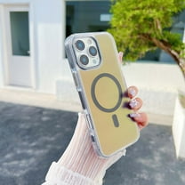 for iPhone 15 Pro Case, Compatible with MagSafe, Gradient Iridescent Laser Colorful Design, Soft Edge Magnetic Shockproof Protective Phone Case for iPhone 15 Pro, for Women Girls, Black